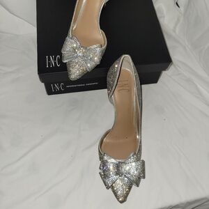 Inc Women's Silver Rhinestone D'Orsay Pumps